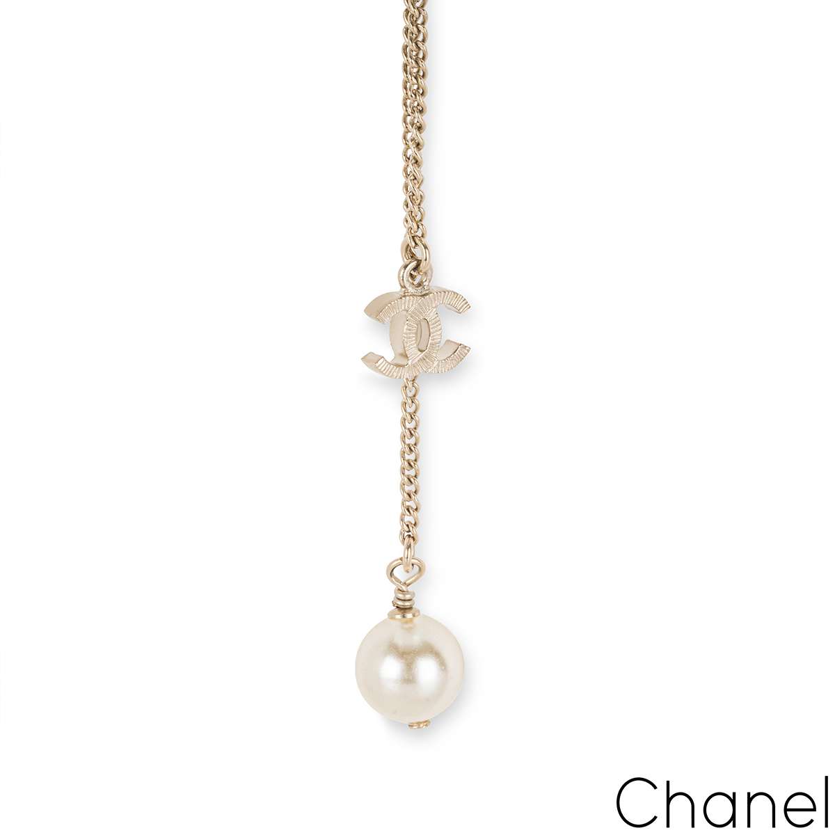 Chanel Faux Pearl & Glass Bead CC Necklace
